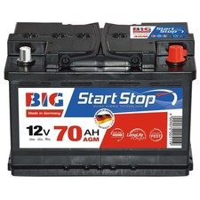 Autobatterie Start-Stop 12V 70Ah 800A BIG AGM Batterie Automatik statt 68Ah 65Ah