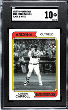 2023 Topps Heritage #209 Corbin Carroll Black & White SGC 10 RC ROOKIE SSP
