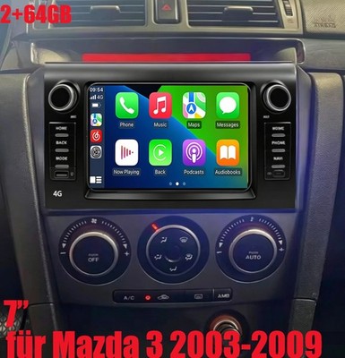 2+64G Für Mazda 3 2003-2009 Android 14 Carplay Headunit Radio GPS Navi WIFI NAVI