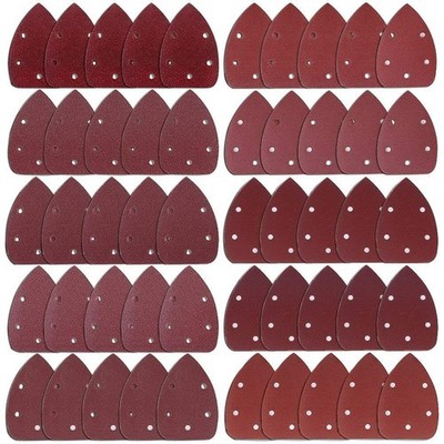 Mouse Detail Sander Sandpaper, 50 Pieces, 40-600 Grits Hook and Loop