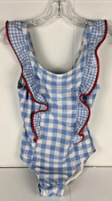 Cat Jack Girls XL Blue Checkered One Piece Swimsuit