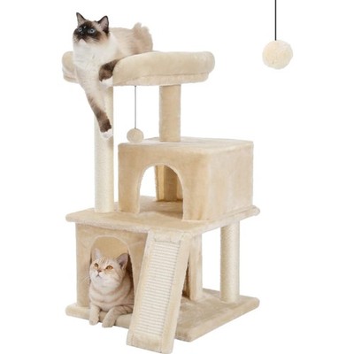 Luxuriöser Kratzbaum mit Plüschmaterial für Katzen, Spiel- und Ruhemöglichkeiten