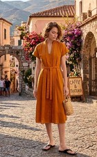 ZARA WOMAN NWT $79 BELTED SHIRTDRESS ZW COLLECTION ORANGE 2183/246 ALL SIZES