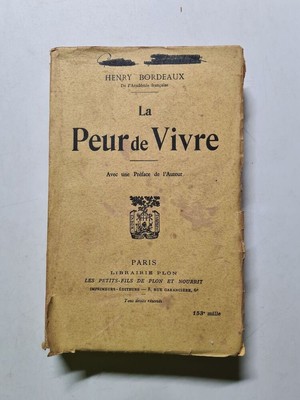 La Peur de Vivre | Henry Bordeaux | Guter Zustand