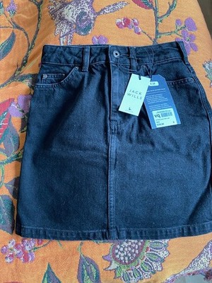 Jack Wills, Jeansrock, in England gekauft  neu, schwarz, Größe XS,  sommer