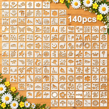 140 PCS 3 Inch Flower Stencils,Stencils for Crafts Reusable,Flower  Bird