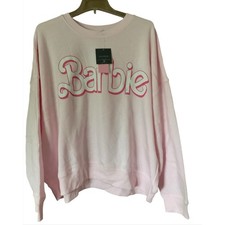 NWT BARBIE Sweatshirt Jumper Pink Fleece Lined Womens Plus 1X