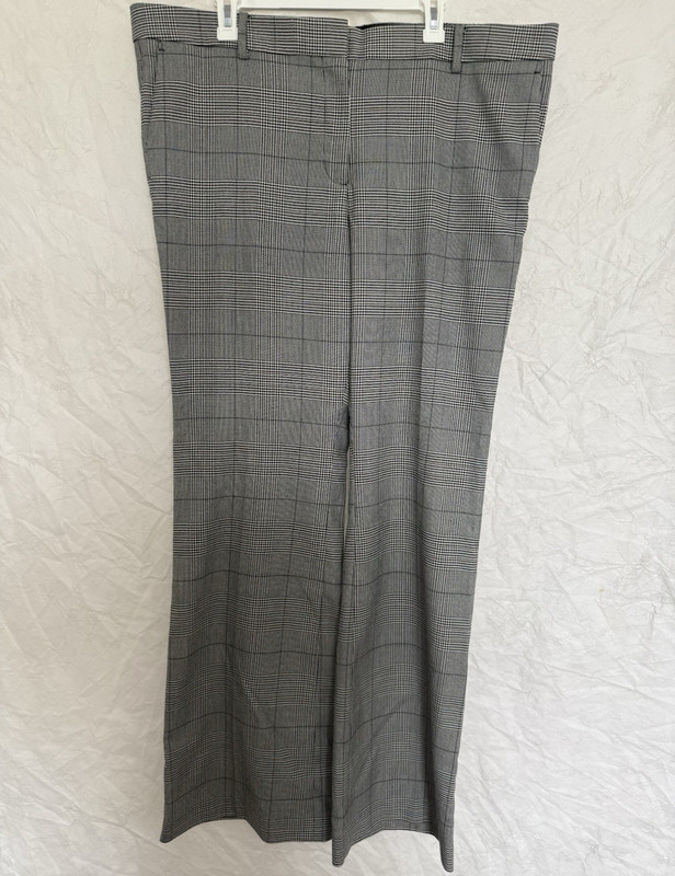 Ann Taylor Women's Gray Plaid Dress Pants Trousers Tall Size 18T