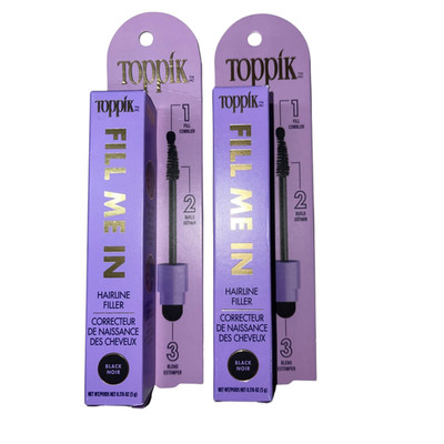 2x Toppik Fill Me In Hair Line Filler Black Noir 0.176 oz. Mustache Beard Brow