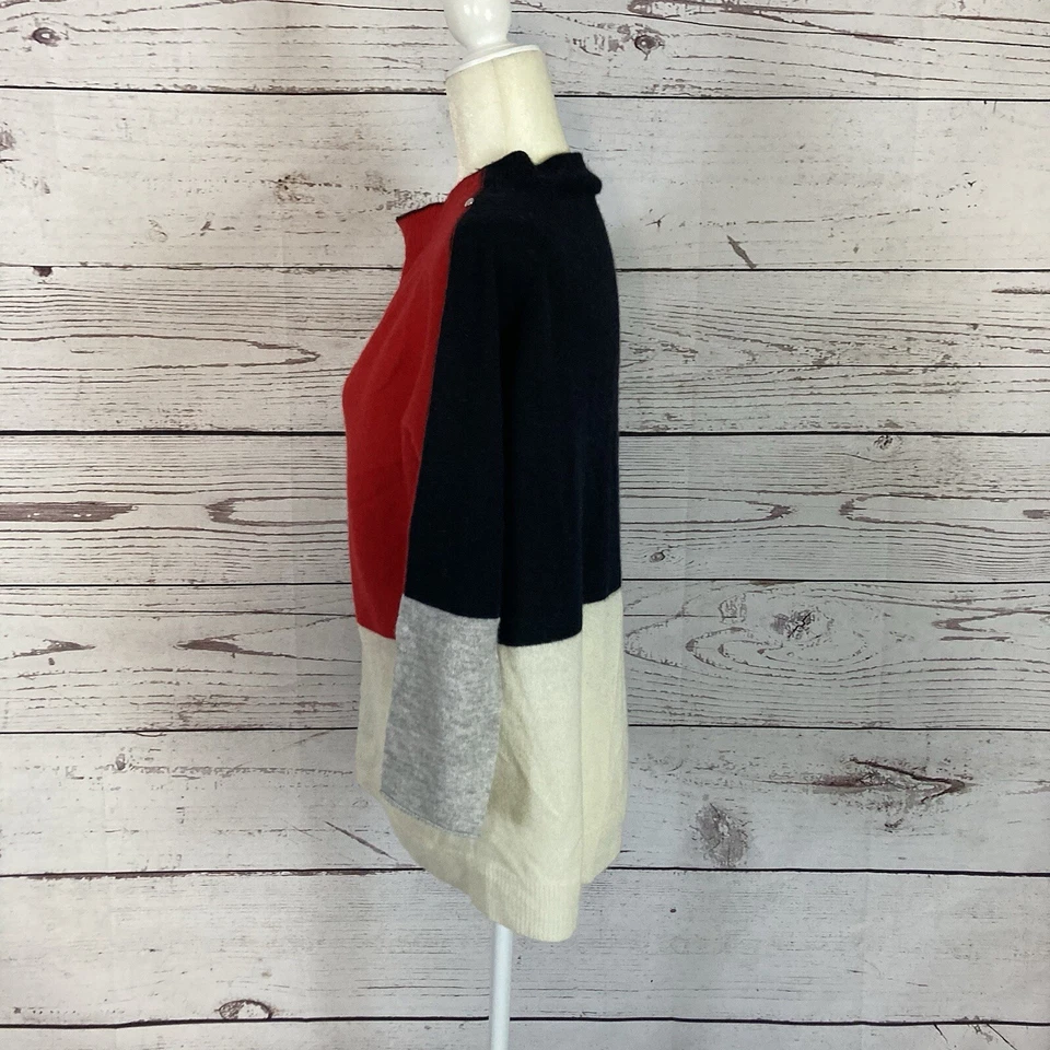 Suéter Diesel Para Mujer Grande Bloque de Color Jersey Lana Mezcla Cachemira Cuadrado Foto 2 de 4