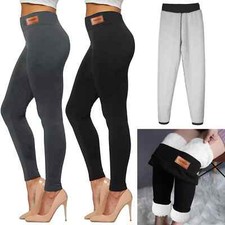 Women's Winter Sherpa Fleece Lined Pants Leggings Thick Thermal Warm High Waist