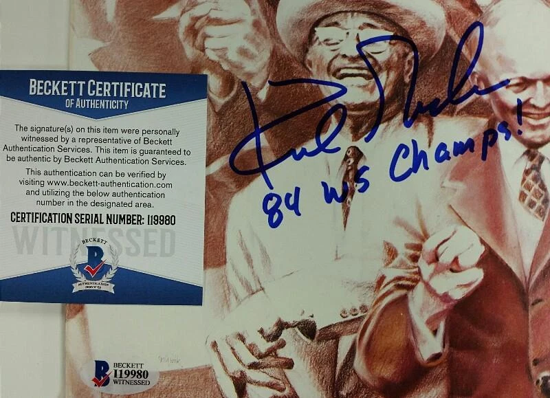 KIRK GIBSON signed "84 Champs" 1984 World Series Tigers Program ~Beckett BAS COA - Image 2 of 2