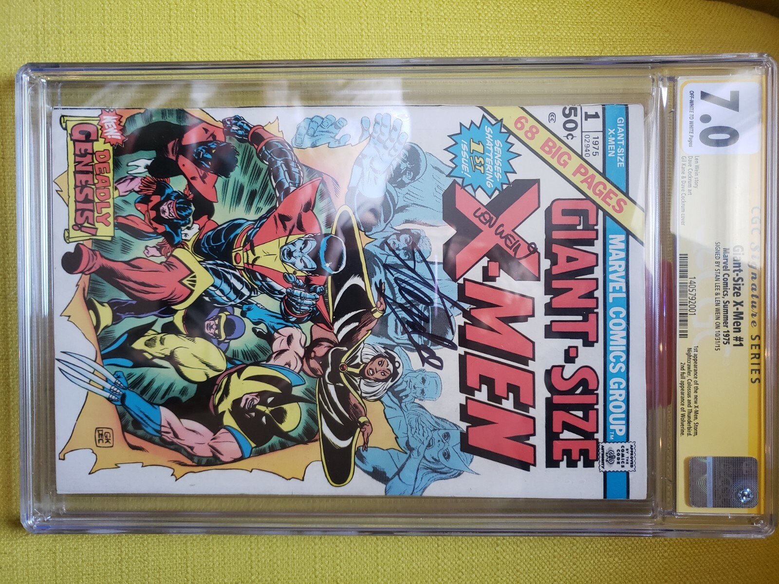 Giant size x 1 cgc 7 signature series Stan Lee and Len Wein.Signed and graded