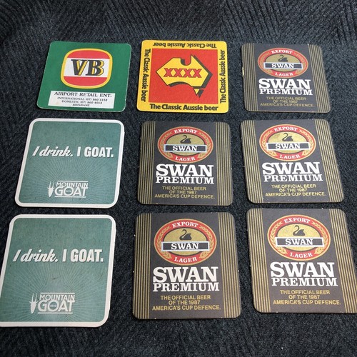 Beer Cardboard Coasters XXXX VB Swan Lager Goat Beer - In Good Condition - Picture 2 of 3