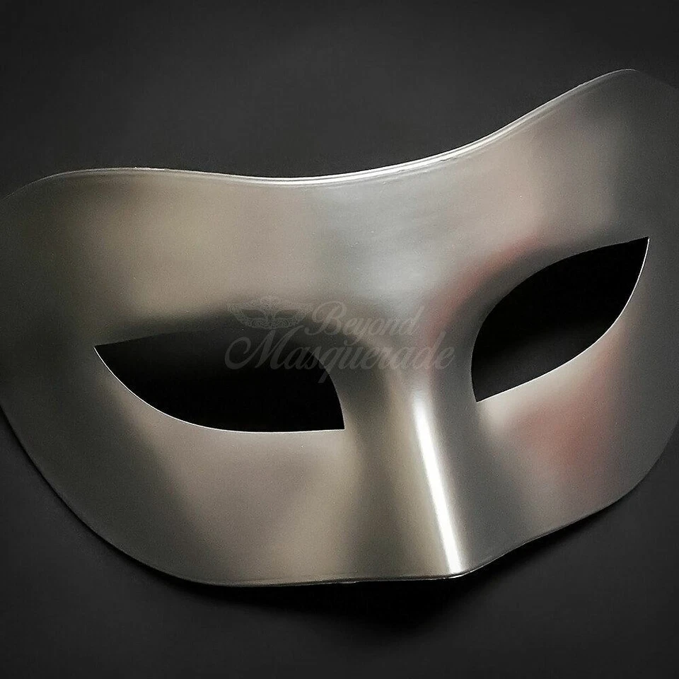 Masquerade Mask for Men Silver Phantom Party Halloween Costume Cosplay Masks - Image 2 of 4