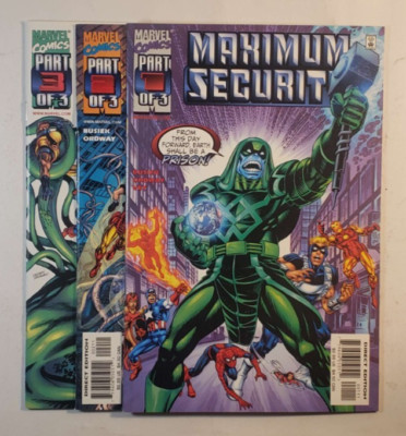 MAXIMUM SECURITY #1, 2, 3 Complete Set Marvel Avengers Fantastic Four Spider-Man