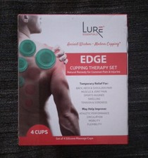 Lure Edge Cupping Therapy Set. 4 Green Silicone Massage Cups