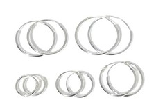 925 Sterling Silver Hoop Sleeper Earrings | 6mm - 18mm |  Small - Large