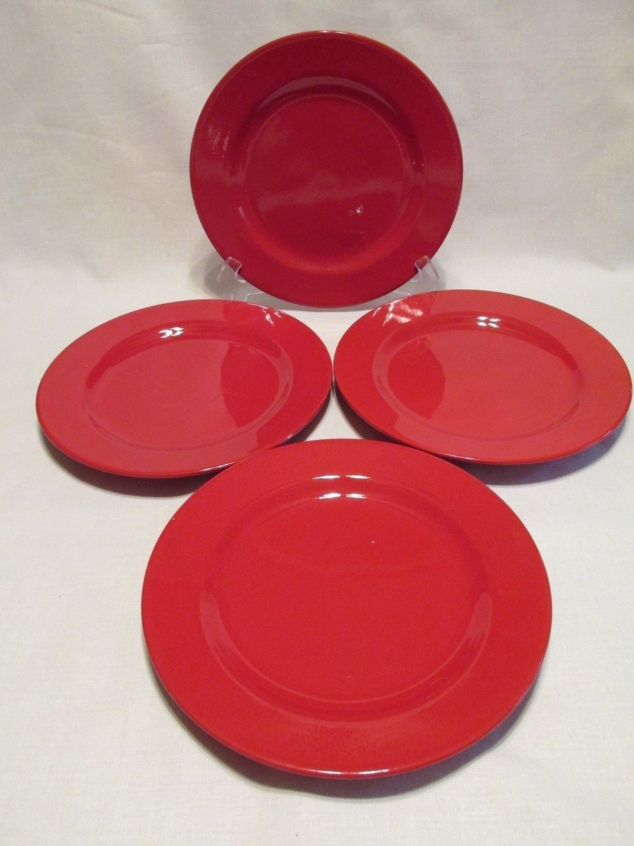 WAECHTERSBACH GERMANY FUN FACTORY SOLID RED DINNER PLATES MADE