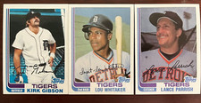 1982 Topps Kirk Gibson 1982 Topps Lou Whitaker 1982 Topps Lance Parrish