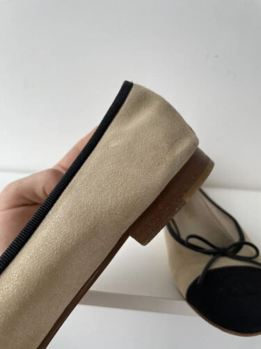 Chanel Wildleder Ballerinas Leder CC Kappe Zehenpartie Schleife Damen Größe 37 - Bild 12 von 21