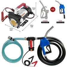 12V DC 155W Electric Fuel Transfer Pump Diesel Kerosene Oil W/ Hose and Nozzle