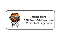 30 BASKETBALL PERSONALIZED RETURN ADDRESS LABELS 1 in X 2.625 in