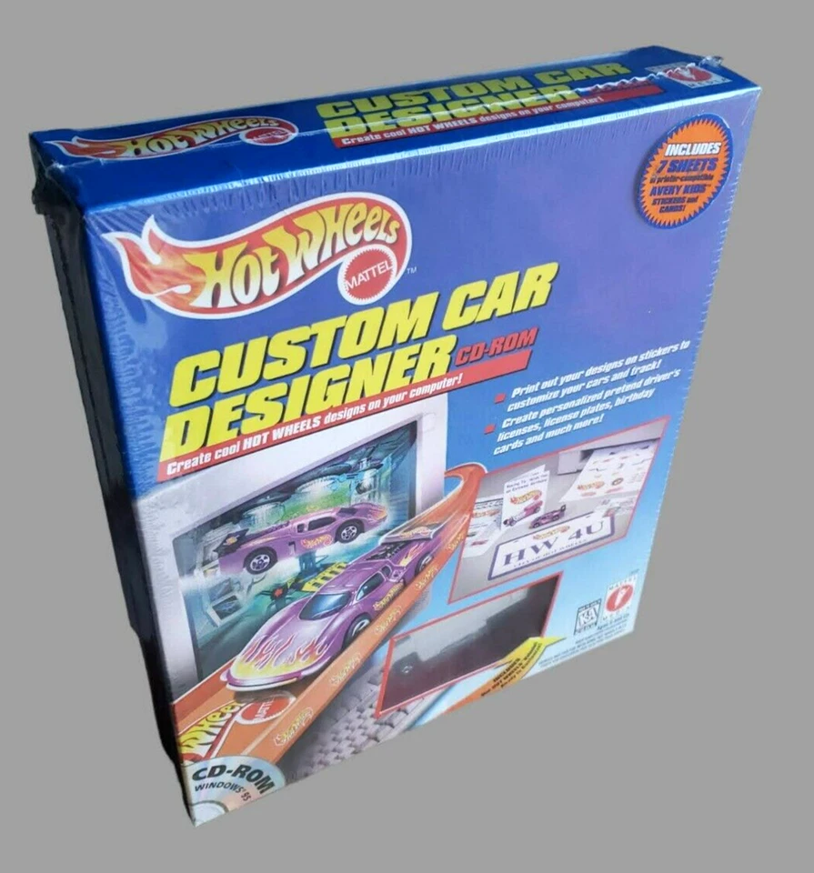 1998 Hot Wheels CUSTOM CAR DESIGNER CD-ROM Volkswagen Drag Bus White RL5SP 10DOT - Image 4 of 4
