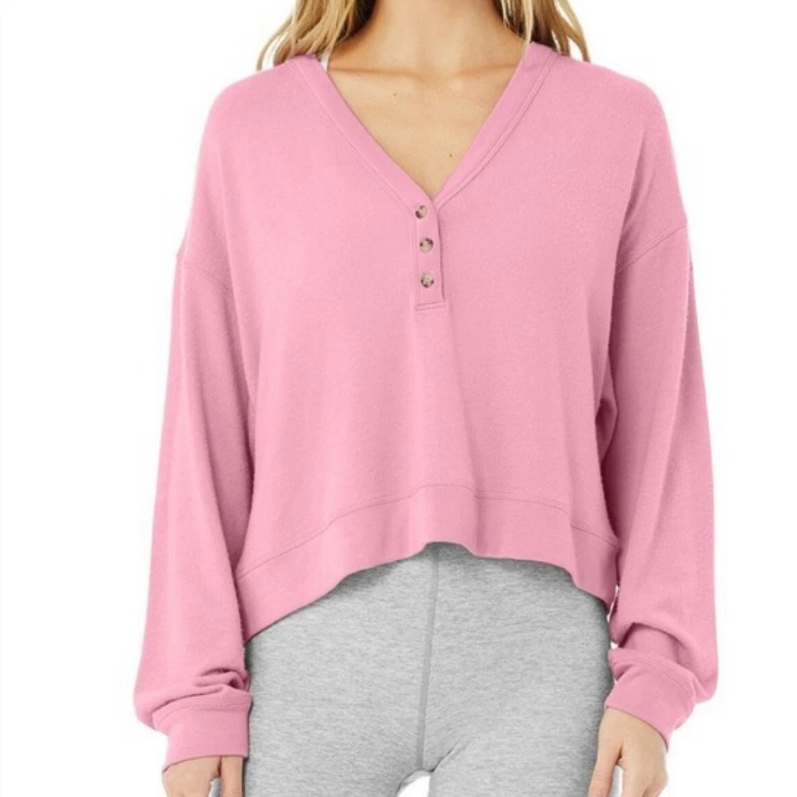 Alo Yoga Top Womens Large Pink sweatshirt pullover Alolux Soho