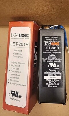 GE Lightech LET-201 R Electronic Transformer,  Dimmable,  200 watt, 12v