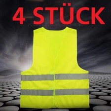 4 X Warnwesten Warnweste KFZ Auto Reflektorweste  Erwachsene 360° Reflektierend