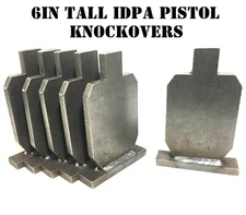 6in Tall IDPA 3/8" Mild Steel Shooting Targets - Pistol/22LR 6pc Knockover Set