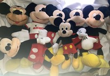 Lot Of 7 Vntg modern Disney World Mickey Mouse Plush Assorted Med/large