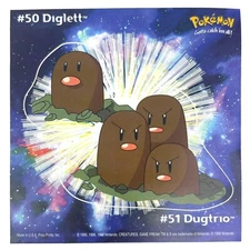 Pokemon Collect 'em Stick-Ups Diglett #50 Large 4” Sticker Priss Prints