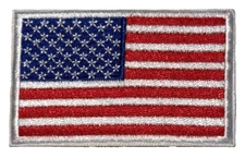 American Flag, Embroidered Patch, Red-White-Blue, Iron-on, Sew-On, 2x3in (A-8)