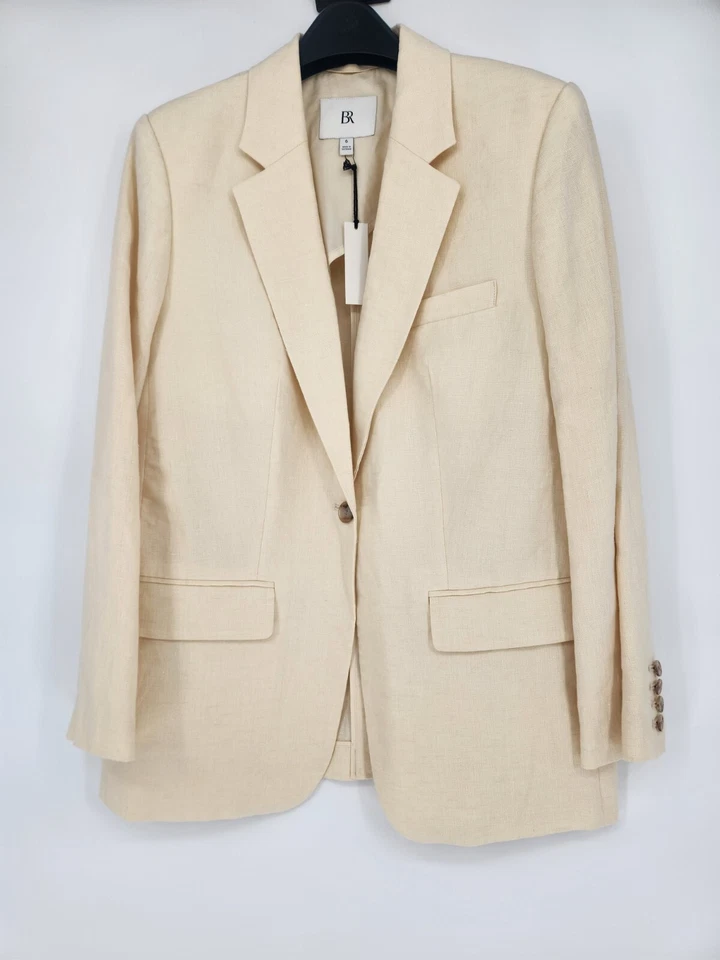 NWT BANANA REPUBLIC Core Lina Relaxed Linen Blazer Size 6 Savanna Breeze #1H420 - Image 2 of 4