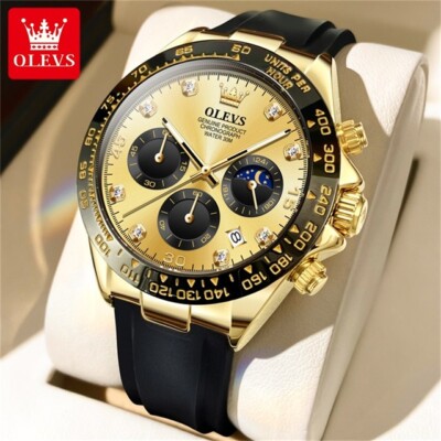 Waterproof Quartz OLEVS Watch Luxury Business Luminous Men's Date Strap