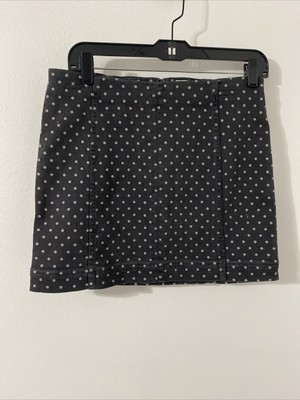 Jolt Nordstrom Women's Black Polka Dot Back Zip 15 Mini Skirt Size 11/30w