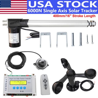 Complete Single Axis Solar Tracker System Kit - 6000N 16'' Stroke Linear Actuator