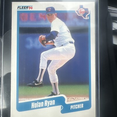 *ERRORS* 1990 Fleer - #313 Nolan Ryan *red Color On Face And Background,miscut