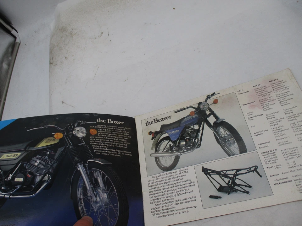 Vintage Original BSA New Line Up Boxer Beaver ER1 ER2 Dealership Sales Brochure - Image 3 of 3