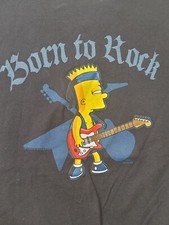 Bart Simpson Born To Rock T Shirt Vtg 2005 Size LARGE PERFECT