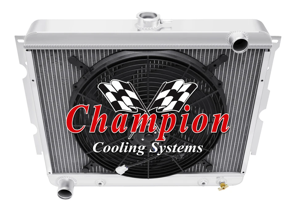 ER Champion 2 Row Radiator,16" Fan - 1970 - 1972 Dodge Coronet Big Block V8 Eng — 第 3/4 张图片