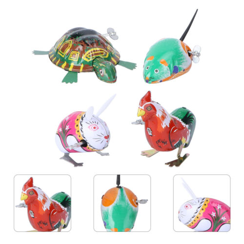 4Pcs Clockwork Toy Wind Up Chick Wind- Up Rabbit Basket Stuffer Wind Up Bunny