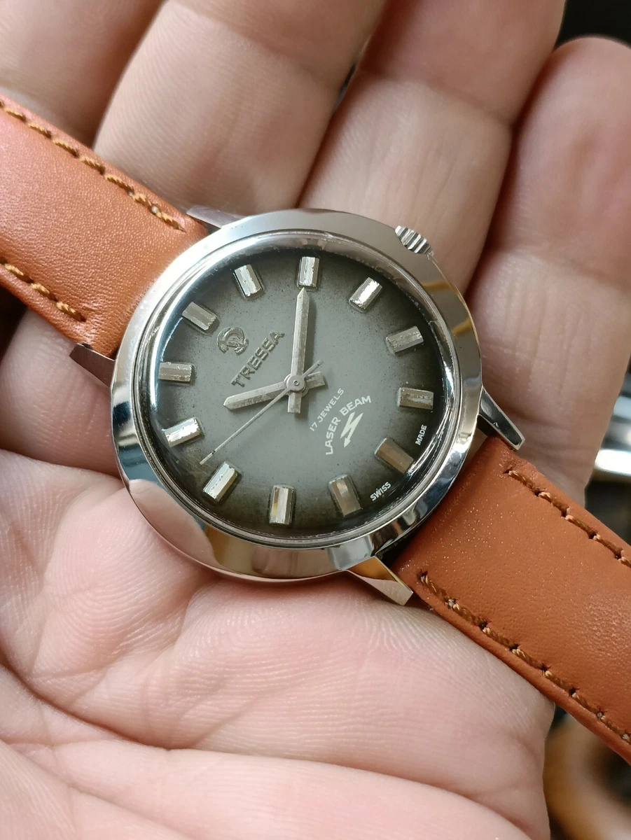 Authentic Tressa 17 Jewels Laser Beam Swiss Men s Gray Dial Manual