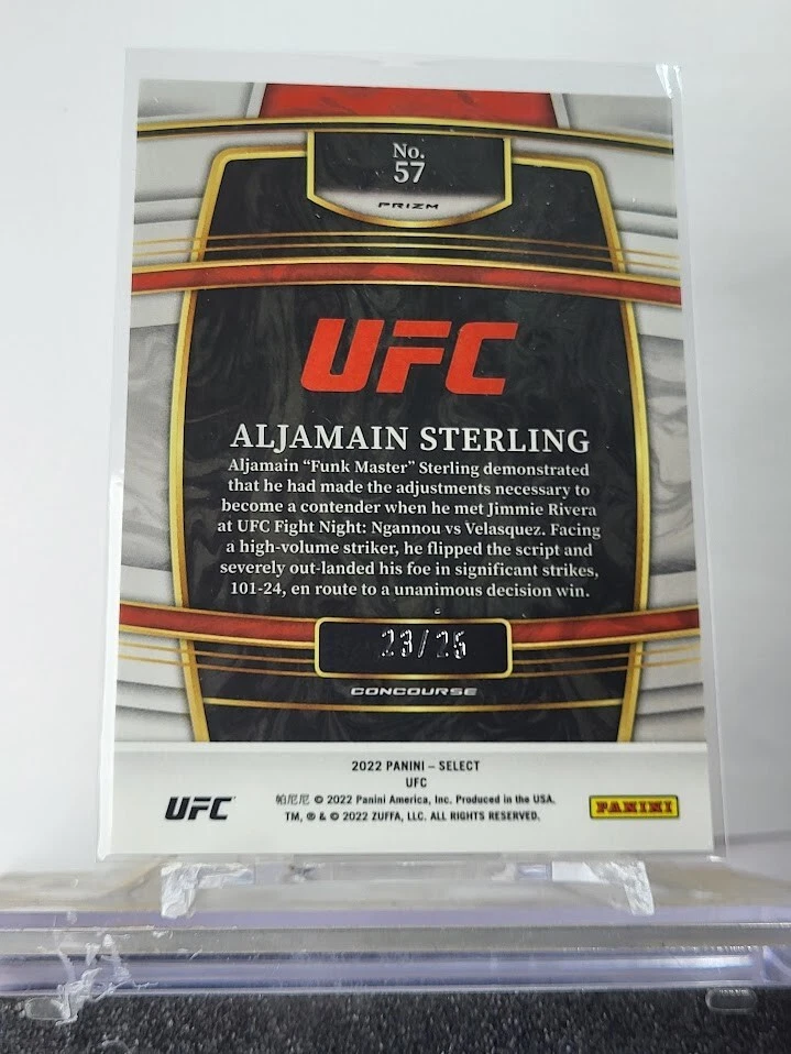 2022 UFC Panini Select Concourse Prizm #57 Aljamain Sterling Tri Color /25 - Image 2 of 2