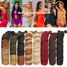 24" Curly Braiding Hair Wave French Curls Silky Synthetic Extensions As Human US
