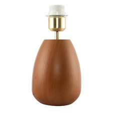 Chunky Wooden Table Lamp Base with Mahogany Finish with Inline Switch by Happ...