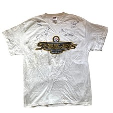 Pittsburgh Steelers T-Shirt Size XL Louis Lipps Mike Wagner Jon Kolb Autograph