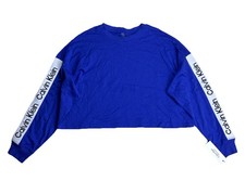 Calvin Klein Performance Women's S Logo-Stripe L/S Shirt Everyday Activewear Top